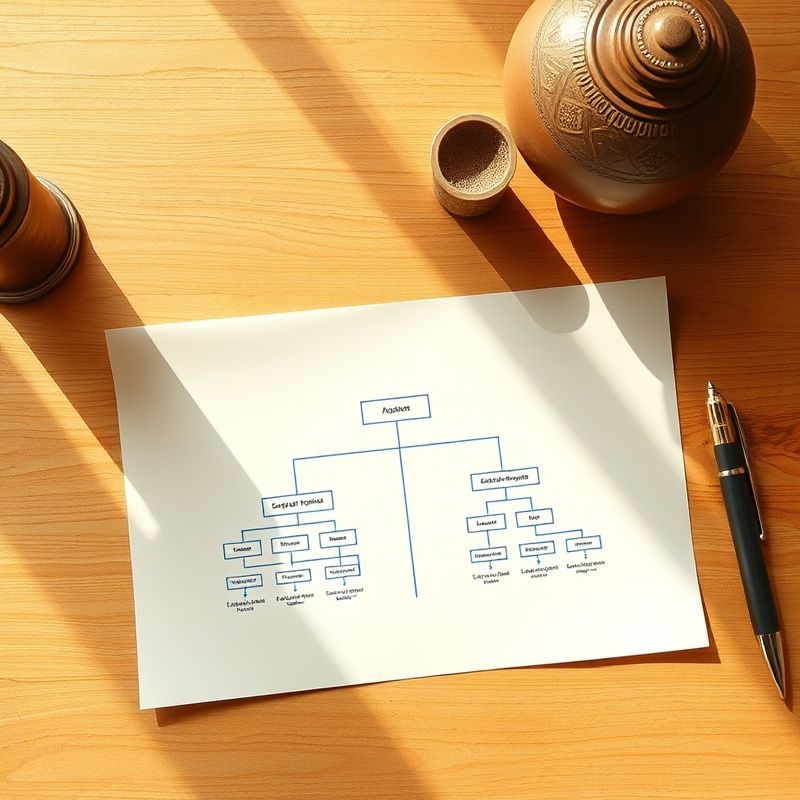Diagramă de structură corporativă pe birou din lemn